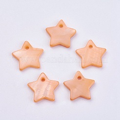 シェルペンダント  染め  スターのチャーム  ミックスカラー  12x2mm  穴：1.2mm&nbsp;BSHE-P026-01