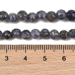 天然石コージエライト/アイオライト/ダイクロアイトビーズ連売り  ティアドロップ  多面カット  5~5.5x5~5.5mm  穴：1mm  約79個/連  15.75''（40センチメートル）&nbsp;GG-CBA9A7F-A02