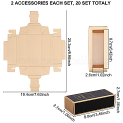 紙引き出しボックス  口紅のパッキングボックス  レクタンジ  ブラック  完成品：8.8x2.7x2.7cm&nbsp;CON-WH0076-33C