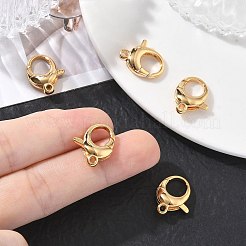 シェグレース 真鍮製ロブスタークラスプ  オーバル  カドミウムフリーと鉛フリー＆ニッケルフリー  18KGP本金メッキ  17x14x5mm  穴：1.8mm&nbsp;XGRQ7M586-978G