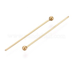 304ステンレススチールヘッドピン  イオンプレーティング（ip）  18KGP本金メッキ  25mm  ヘッド：2mm  100個/セット&nbsp;STAS-T065-25mm-20G