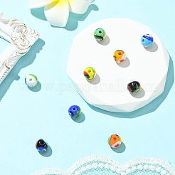9個 9色 ハンドメイド ミルフィオリ ランプワーク ビーズ  ラウンド  ミックスカラー  8.5~9mm  穴：1.6mm  1pc /カラー&nbsp;LAMP-CJ0002-41