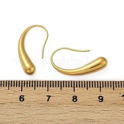 304ステンレススチールティアドロップダングルイヤリング  イオンプレーティング（ip）  18KGP本金メッキ  22.5x4.5x12mm&nbsp;EJEW-S272-06G