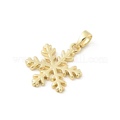真鍮チャーム  カドミウムフリー＆ニッケルフリー＆鉛フリー  18KGP本金メッキ  スノーフレーク  19.5x15x1.5mm  穴：5x2.5mm&nbsp;KK-E791-08G