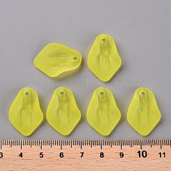 透明つや消しアクリルパーツ  花弁  きいろ  24x17x4mm  穴：1.8mm&nbsp;MACR-S371-03A-717