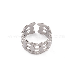 変色しない304ステンレススチール製ホースアイオープンカフリング女性用  ステンレス鋼色  10mm  内径：16.8mm&nbsp;RJEW-G285-02P