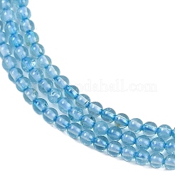 天然ブルートパーズビーズ連売り  グレードAA  ラウンド  染め＆加熱  2mm  穴：0.6mm  約167個/連  15.35''（39センチメートル）&nbsp;G-P553-A01-02