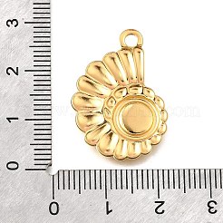 304ステンレススチールアクリルパーツ  コンクチャーム  PVD真空メッキ  18KGP本金メッキ  27x18.5x2mm  穴：2mm&nbsp;STAS-E549-02G