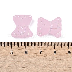 つや消し透明なアクリルビーズ  クマ  シルバーライン入り  ABカラーメッキ  ピンク  17x15x8.5mm  穴：1.8mm  約416個/500g&nbsp;OACR-P029-20B-01