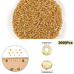 3000個のガラスシードビーズ  銀並ぶ丸い穴  丸い小さなビーズ  淡いチソウ  2mm  穴：1mm&nbsp;SEED-PA0001-04A-01