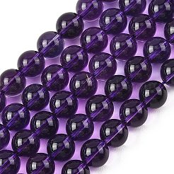 合成クォーツビーズ連売り  ラウンド  インディゴ  8mm  穴：1mm  約49個/連  15.5''（39.37センチメートル）&nbsp;G-H001-66A-01