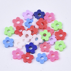 手作り樹脂粘土ビーズ連売り  スモモの花  ミックスカラー  5x0.5~1.5mm  穴：1.8個/連約380~400mm  18.11インチ（46cm）&nbsp;X-CLAY-R086-01