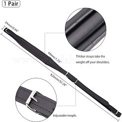 Puレザーアコーディオンショルダーハーネスストラップ  合金調整可能なバックル付き  ブラック  44x25x13mm&nbsp;FIND-WH0052-84A