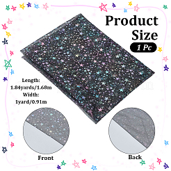 1ヤードの星型ポリエステルメッシュ生地  DIY 衣類アクセサリー  ブラック  1680x0.2mm&nbsp;DIY-CY0003-80B