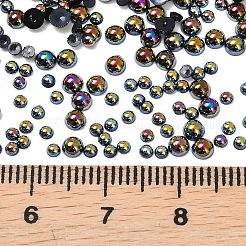 電気メッキの不透明フラットバックレジンカボション  模造パール  半円  ブラック  2~3x1~1.5mm&nbsp;RESI-XCP0002-45E