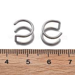 304ステンレススチール2ラインフープクリップオンノーズリング  カフ鼻ピアス  ステンレス鋼色  9.5x10x8mm&nbsp;AJEW-A062-07P