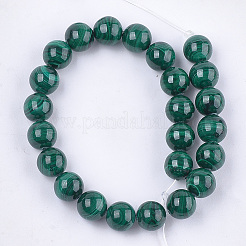 天然石マラカイトビーズ連売り  グレードA  ラウンド  8mm  穴：1mm  約23~25個/連  7.6インチ&nbsp;G-S333-8mm-028