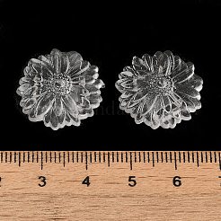 クリアアクリルヨーロピアンビーズ  大穴ビーズ  花  透明  20x8mm  穴：8.5x2mm  約649個/500g&nbsp;TACR-G048-25
