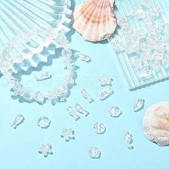 電気メッキオーシャンシリーズアクリルビーズ  ABメッキ  混合図形  透明  9~15x5.5~12x3.5~4.5mm  穴：1.2mm  約106個/20g&nbsp;OACR-CJC0020-02