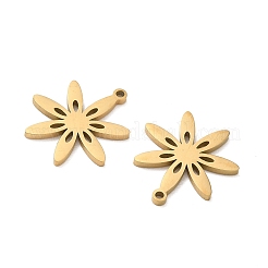 304ステンレスペンダント  花のチャーム  イオンプレーティング（ip）  18KGP本金メッキ  18x16x1.3mm  穴：1.2mm&nbsp;SA-CBAAC28-02G