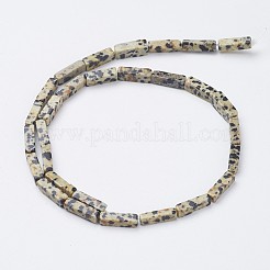 天然石ダルメシアンジャスパービーズ連売り  直方体の  13~13.5x3~5x3~5mm  穴：0.5mm  約29~31個/連  15.3~15.7インチ（390~400mm）&nbsp;X-G-G968-D10