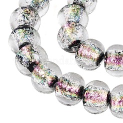 手作りの箔ガラスビーズ連売り  ロンデル  パールピンク  11.5~12x9.5~10mm  穴：1.2~1.6mm  約30個/連  11.42~11.81インチ（29~30cm）&nbsp;FOIL-Q002-01A-05