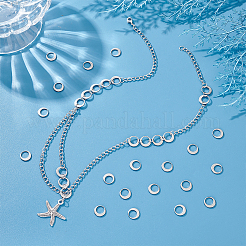 304ステンレススチールチャーム200個  リング  ステンレス鋼色  10x1mm&nbsp;STAS-UN0052-70