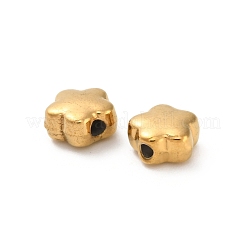 304ステンレススチールビーズ  花  イオンプレーティング（ip）  18KGP本金メッキ  6x6x3mm  穴：1.2mm&nbsp;STAS-D204-17G