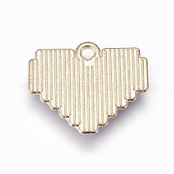 合金エナメルチャーム  ハート  ゴールドカラー  空色  15x18x1.5mm  穴：1.5mm&nbsp;ENAM-O035-11G-C