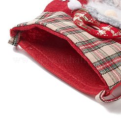布製のキャンディーバッグ  クリスマスギフト包装用のクリスマス漫画キャンディーギフトバッグ  サンタクロース  34~35cm  バッグ：15.3~15.5x18.5~19x0.4cm&nbsp;ABAG-C004-01A