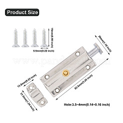 304ステンレススチールスプリングロックセット  ネジ付き  ステンレス鋼色  13.5~82.5x30~31.5x16~21mm  穴：3.5~4mm&nbsp;SW-TAC0001-22A-P