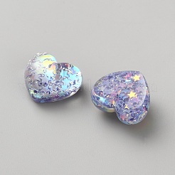 樹脂カボション  ハート  ライラック  16x18x9.5mm&nbsp;RESI-WH0028-27G