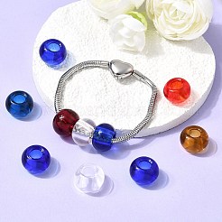 混色手作りロンデルランプワーク大穴ヨーロッパビーズ  サイズ：直径約14mm  厚さ8.5mm  穴：5mm&nbsp;X-GPDL-D003-M-1