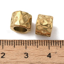 イオンプレーティング（IP）304ステンレススチールヨーロピアンビーズ  大穴ビーズ  コラム  ゴールドカラー  9x7mm  穴：5.5mm&nbsp;STAS-K285-24G