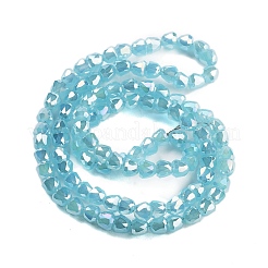 電気メッキガラスビーズセット  多面カット  鐘  空色  4x3.5~4mm  穴：1mm  約98個/連  13.70''（34.8センチメートル）&nbsp;EGLA-D030-J4mm-B04