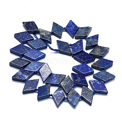 天然石ラピスラズリビーズ連売り  菱形  18x10~11x5mm  穴：1.5mm  約21個/連  17.32''（44センチメートル）&nbsp;G-K245-E05-A01