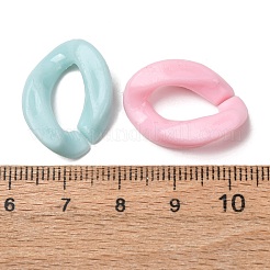 不透明プラスチッククイックリンクコネクター  ツイストオーバル  ミックスカラー  23x17x5mm  内径：6.5x13mm  約780個/500g&nbsp;KY-Z003-02