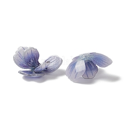 不透明樹脂ビーズキャップ  マルチ花弁  花  スチールブルー  18.5x17x8mm  穴：0.9mm&nbsp;RESI-L035-12