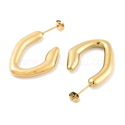 女性用304ステンレススチールスタッドピアス  菱形  ゴールドカラー  28x4mm&nbsp;EJEW-K283-10G