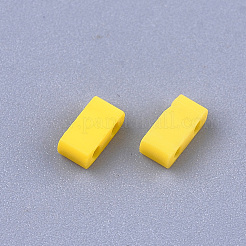 2穴不透明ガラスシードビーズ  艶消し  長方形  ゴールド  4.5~5.5x2x2~2.5mm  穴：0.5~0.8mm&nbsp;LS-SEED-S023-23B-01