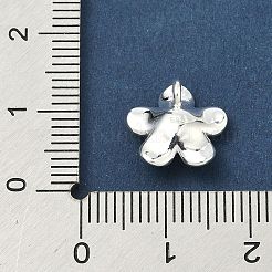 スターリングシルバーの花チャーム925個  スタンプ925個付き  銀  11.5x12x5mm  穴：1.6mm&nbsp;STER-H119-02S