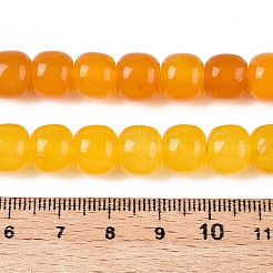 染め加工天然石ホワイトジェイドビーズ連売り  バレルビーズ  ゴールド  10x8.5~9mm  穴：1mm  約43~45個/連  14.76~15.6''（37.5~39センチメートル）&nbsp;G-T138-S19
