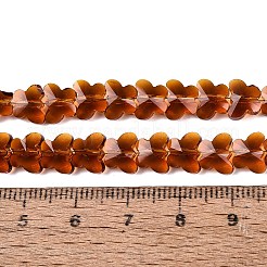 透明ガラスビーズ連売り  蝶  多面カット  シエナ  6x8x4~4.5mm  穴：0.9~1mm  約97~102個/連  22.64~24.61インチ（57.5~62.5cm）&nbsp;GLAA-Q118-01A-B09