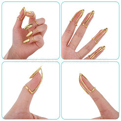 女性用爪型真鍮合金指輪5個  ゴールドカラー  16mm  内径：13~13.5mm&nbsp;MRMJ-GL0001-21