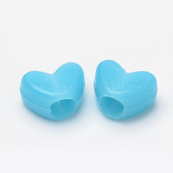 プラスチックビーズ  ハート  ミックスカラー  7.5x10x5mm  穴：3.5mm  約2775個/500g&nbsp;MACR-S272-35