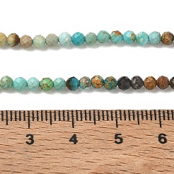 グラデーションカラーの天然湖北トルコ石ビーズの連  factedラウンド  3.5mm  穴：0.5mm  約133個/連  15.67~15.75''（39.8~40センチメートル）&nbsp;GG-CBA2E9C-A05-3mm