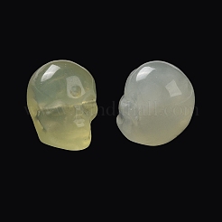 天然な新しい翡翠のビーズ  ハロウィンの頭蓋骨  11~11.5x8.5~9x11~11.5mm  穴：0.9~1mm&nbsp;G-C038-01M