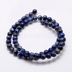 天然石ラピスラズリビーズ連売り  ラウンド  8mm  穴：1mm  約45~47個/連  15インチ（38cm）&nbsp;G-A163-07-8mm