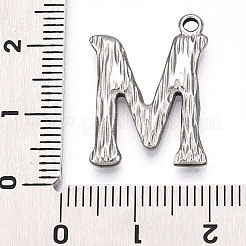 304ステンレスペンダント  文字チャーム  文字m  22x17x3mm  穴：1.6mm&nbsp;STAS-N117-01P-M