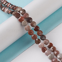 天然石ペトリファイドウッドビーズ連売り  ファセットコインビーズ  フラットラウンド  6~6.5x6~6.5x3.5~4mm  穴：0.9mm  約62個/連  15.39''（39.1センチメートル）&nbsp;G-K332-B02